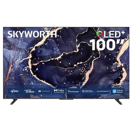 سكاي وورث، تلفزيون 100 بوصة، كيوليد، ذكي، 144 هرتز، أسود