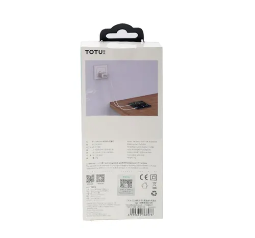 توتو شاحن جداري مزدوج USB + كيبل تايب سي CACA020