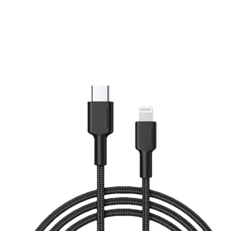 أوكي كابل USB-C إلى لايتنينج نايلون مضفر 1.8 متر أسود CB-NCL2