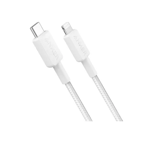 أنكر 322 كابل USB-C إلى لايتننج مضفر, A81B5H21, أبيض