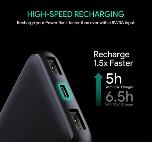 Aukey Slim Power Bank, 10000mAh, PBN73