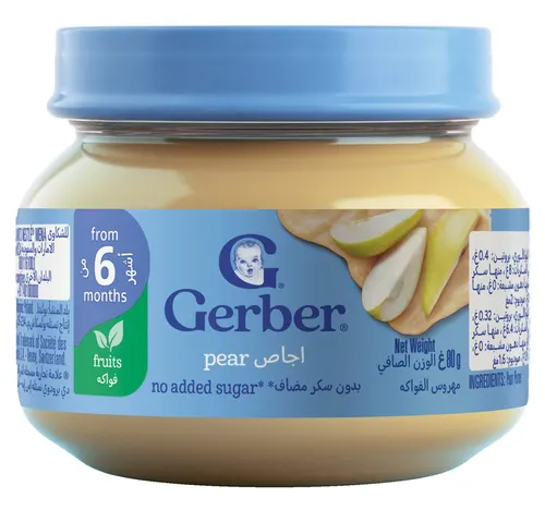 Gerber Baby Food Pear Puree No Added Sugar from 6 Months Jar 80 g