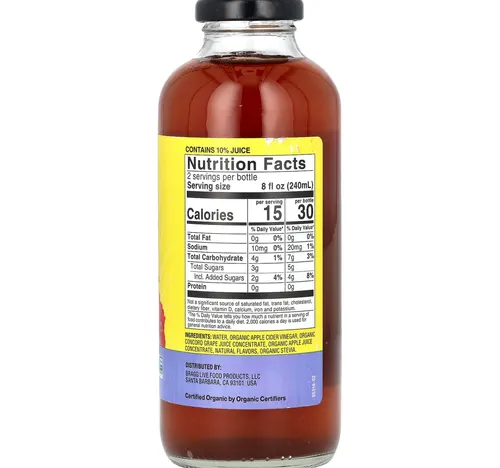 Bragg Organic Concord Grape & Hibiscus Apple Cider Vinegar Drink 473 ml