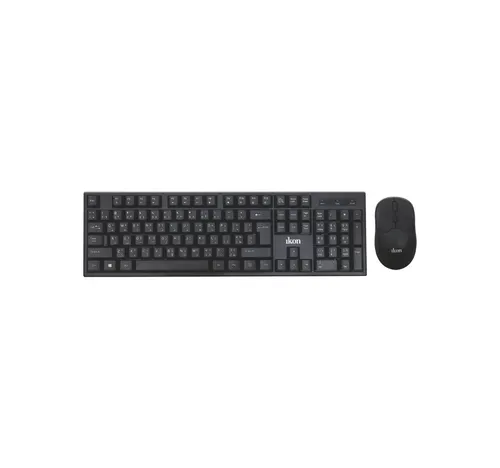 آيكون طقم لوحة مفاتيح وفأرة لاسلكية لون أسود، IK-MK840