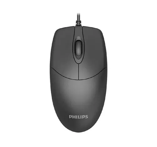 Philips USB Wired Mouse Two Handed Universal Design, Black