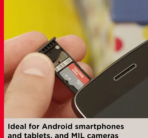 سانديسك ألترا بطاقة ذاكرة microSD UHS-I، سعة 256 جيجابايت، سرعة 150 ميجابايت/ثانية، لون رمادي/أحمر، SDSQUAC-256G-GN6MN