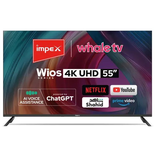 إمبكس تلفزيون ذكي، سلسلة WIOS Whale، 55 بوصة، 4K QLED، أسود، WIOS55Q
