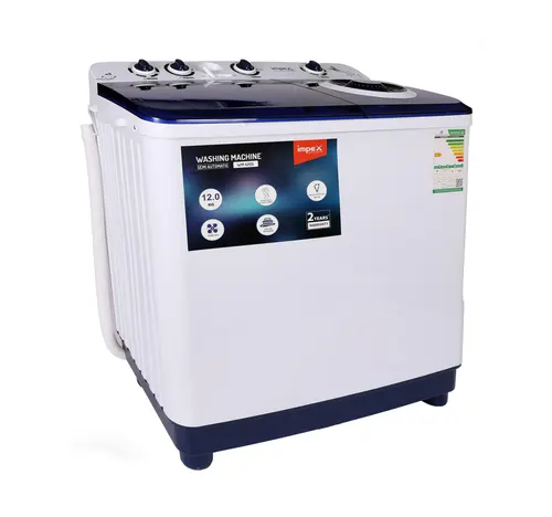 Impex Top Load Twin Tub Washing Machine, 7 kg, White, WM4204