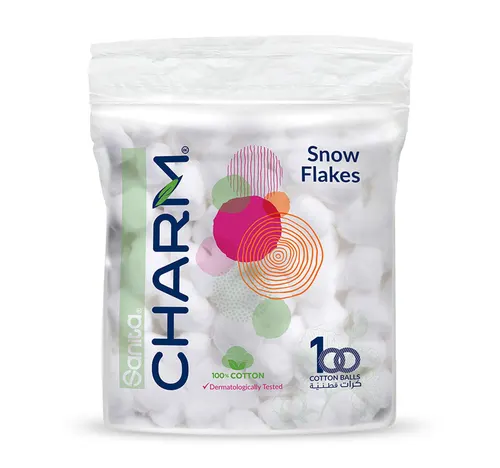 Sanita Charm Snow Flakes Cotton Balls 100pcs
