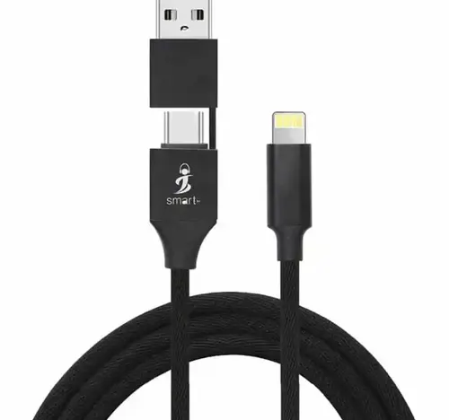 سمارت آي كونيكت كابل شحن سريع Type-C إلى USB-A مجدول 12 واط لون أسود