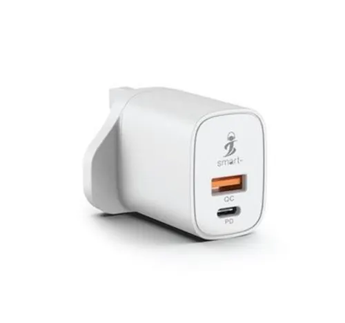 سمارت آي كونيكت شاحن جداري USB بقدرة 20 واط لون أبيض