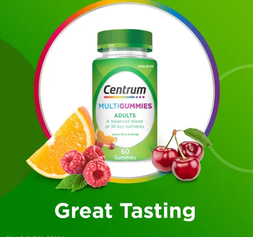 Centrum Cherry, Berry & Orange Multi Gummies For Adults 60 pcs