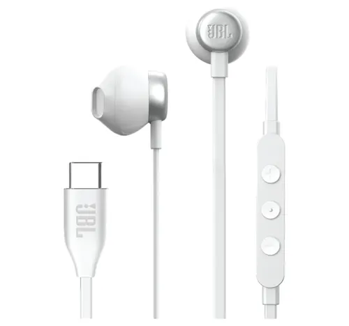 جي بي إل سماعة أذن سلكية داخلية بمنفذ USB-C، أبيض، JBLT305C