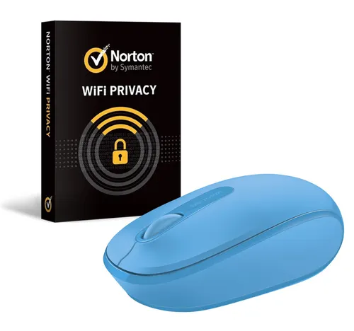 Microsoft Wireless Mouse 1850 + Norton WiFi Privacy (Combo Pack)