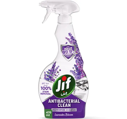 Jif Antibacterial Clean Multipurpose Spray with Lavender Bloom Scent 470 ml