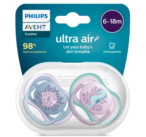 Philips Avent Ultra Air Soother From 6-18Months 85/61 2 pcs