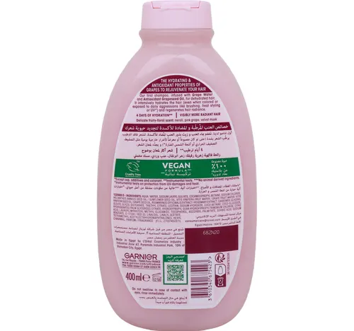 Garnier Ultra Doux Grape Moisture Hydrating Regenerative Shampoo 400 ml