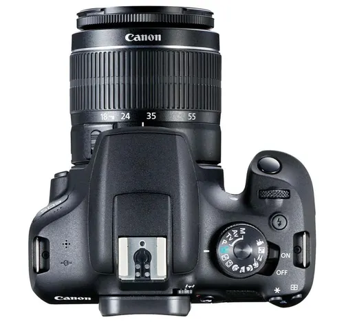كانون كاميرا EOS 2000D رقمية ذات عدسة أحادية عاكسة بدقة 24.1 ميجابكسل مع عدسة تكبير EF-S 18-55 مم DC، أسود