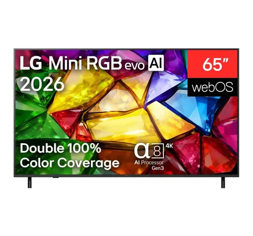 LG 65 inches 4K Smart Mini RGB TV (2026), Black, 65MRGB85B6C