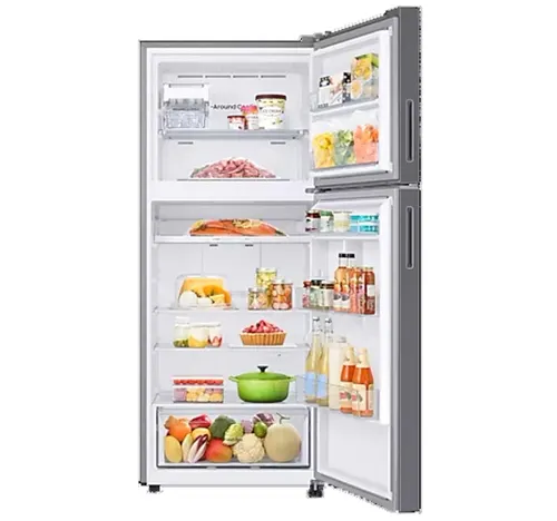 Samsung 388L Top Mount Freezer Double Door Refrigerator, Silver