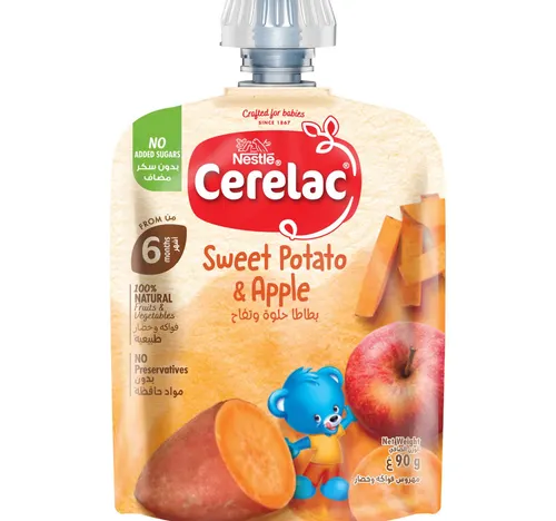 Nestle Cerelac Baby Food Sweet Potato & Apple Puree Pouch from 6 Months 90 g