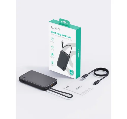 أوكي باور بانك سعة 10000 مللي أمبير مع كابل USB، رمادي، PB-Y53-GY