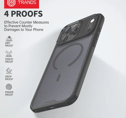 Trands 2-in-1 iPhone 17 Pro Clear Case with Screen Protector, TR-BD4550