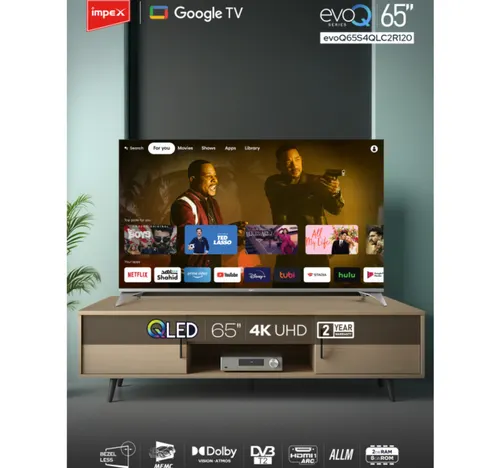 Impex 65 Inches Smart QLED TV, EvoQ65S4QLC2R