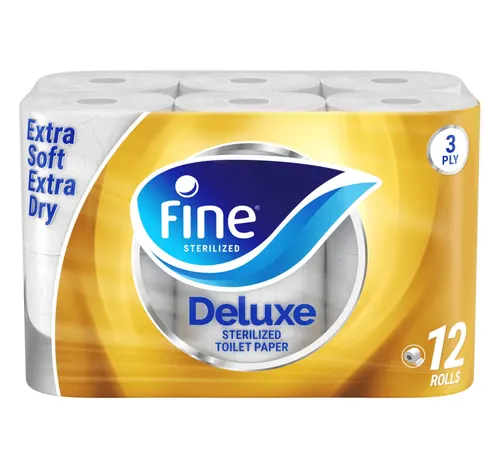 Fine Deluxe Extra Soft Toilet Paper 3ply 12 Rolls