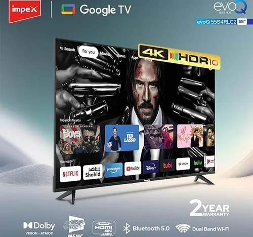 إمبكس سلسلة إيفو كيو تلفزيون ذكي 4K بتقنية كيو إل إي دي 55 بوصة فائق الدقة، 55S4QLC2R