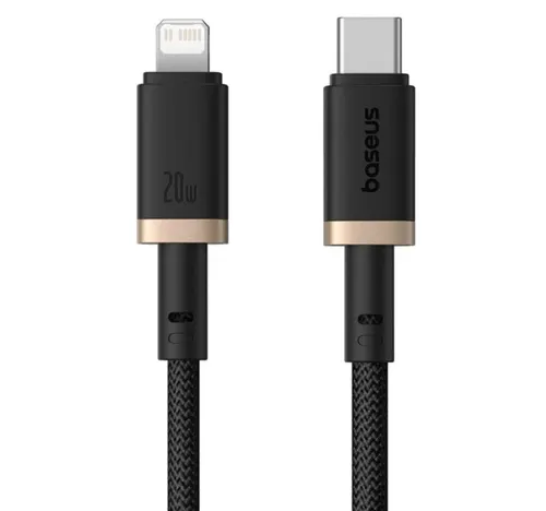 Baseus Dura Series Type-C to Lightning 20W Fast Charging Cable, 1m, Black/Gold