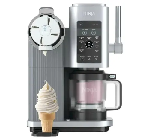 Ninja Swirl by CREAMi Soft Serve & Ice Cream Maker, 480 ml, Silver, NC701UK