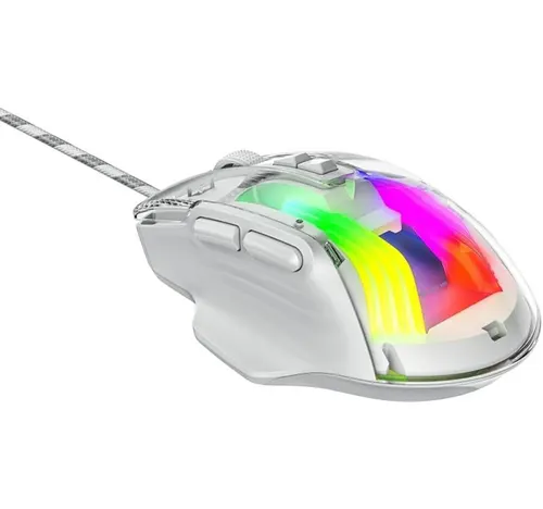 إكسترايك مي ماوس ألعاب سلكي 6400 DPI بإضاءة RGB لون أبيض XT-GM-319
