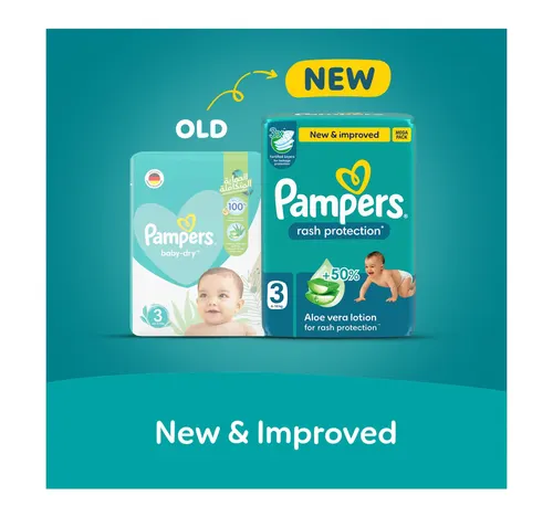 Pampers Rash Protection Taped Diapers, Size 3, 6-10kg, Giant Pack, 84 pcs