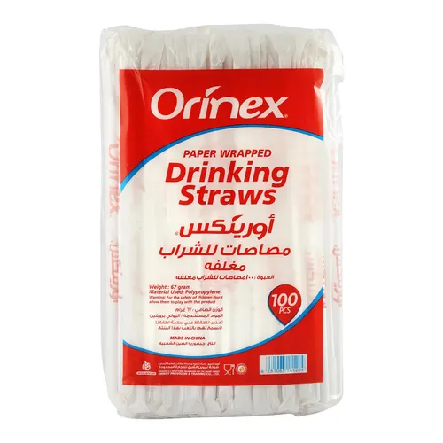 Orinex Paper Wrapped Drinking Straws 100 pcs
