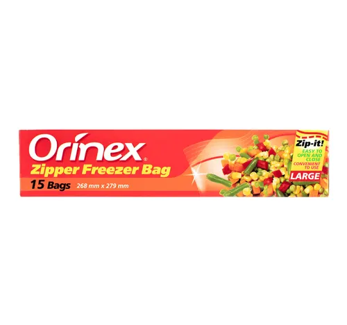 Orinex Large Zipper Freezer Bag 15 pcs