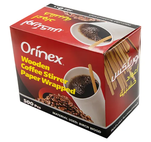 Orinex Paper Wrapped Wooden Coffee Stirrer 500 pcs