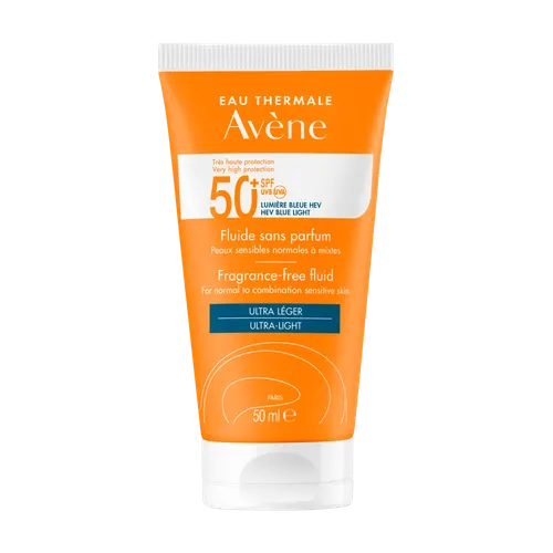 أفين فلويد واقي شمس SPF 50 للبشرة الحساسة خالي من العطر 50 مل