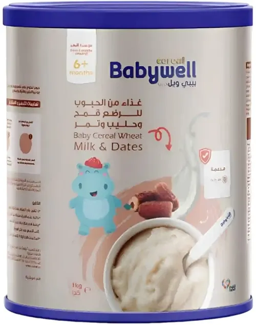 حبوب الأطفال "بيبيويل" من القمح والحليب والتمر - 1000 غرام