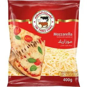 Three Cows Analogue Mozzarella Cheese Shredded 400 g
