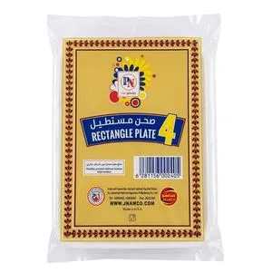 Plastinet Plastic Plate Rectangular 4Inch 50Pcs