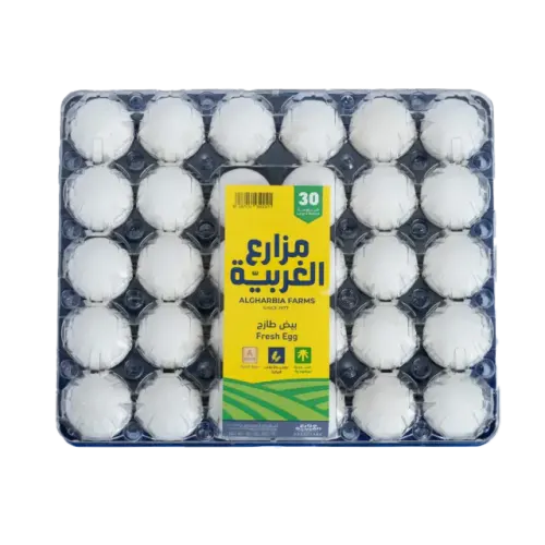 الغربية بيض أبيض طازج حجم كبير في علبة بلاستيك-30 حبة