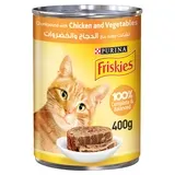 فريسكيز طعام قطط دجاج & خضار في مرق-400 غرام