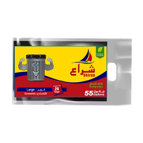 شراع أكياس نفاية بربطة سعة 55 جالون-25 كيس
