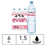 إيفيان مياه معدنية طبيعية معبأة-6 X 1.5 لتر