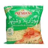 بريزيدن خليط جبنة موزاريلا وشيدر-450 غرام