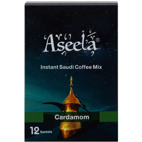 أصيلة قهوة سعودية سريعة التحضير بالهيل-5غرامX 12 ظرف
