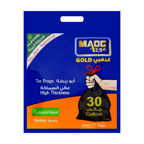 موج أكياس نفايات أبو ربطة وسط 30 جالون-27 كيس